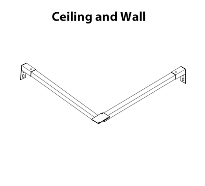 SLC L-Shape with Corner, Ceiling and Wall Mount