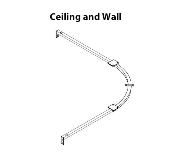 SLC L-Shape with Curve, Ceiling and Wall Mount